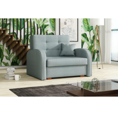 Modro-šedé kreslo Vivian Gold I