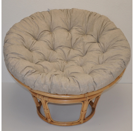 Ratanový papasan 100 cm medový vankúš tmavobéžový