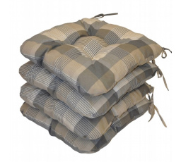 Sedák UNI motív UNIKO sivá kocka - set 4 kusy