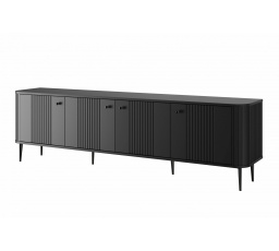 Skrinka RTV Vesper 4D 187 cm - čierna / čierne nohy