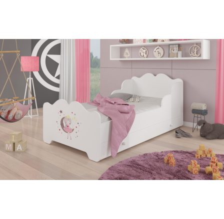 XIMENA SLEEPING PRINCESS posteľ s matracom a zásuvkou 140x70 biela