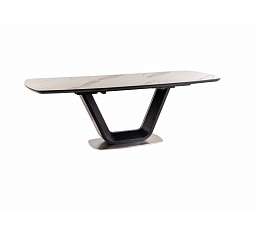 Jedálenský stôl ARMANI CERAMIC, efekt bieleho mramoru/čierny matný
