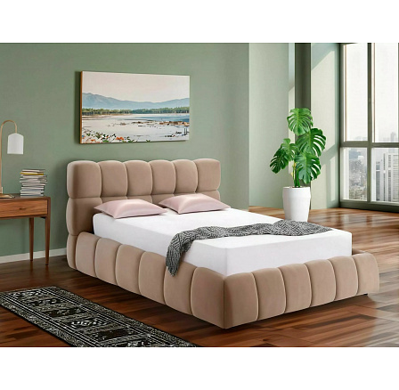 POSTEĽ PARMA VELVET 140x200 FARBA C. BEŽ BLUVEL 40