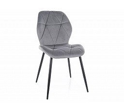 Jedálenská stolička RICK VELVET, Sivý Bluvel 14/Čierna