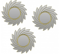 Sada 3 zrkadiel Rowley zlatá