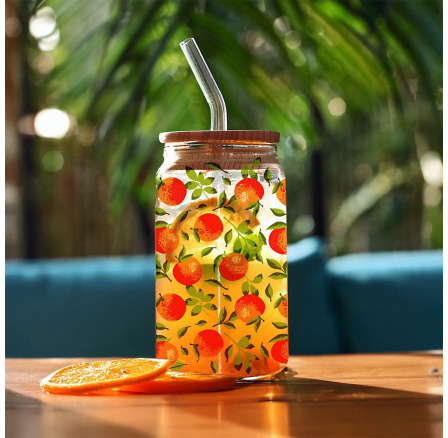 Pohár s viečkom a slamkou Soleo 530ml pomaranče Pohár s viečkom a slamkou Soleo 530ml pomaranče