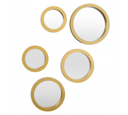 Sada 5 zrkadiel Gilded okrúhla zlatá