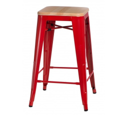 Barová stolička Paris Wood 75 cm červená borovica prírodná