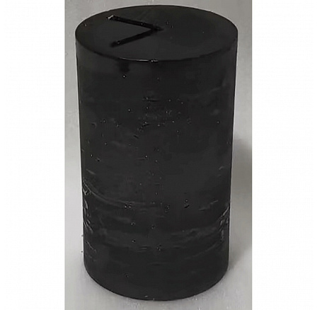 Svíčka válcová - výška 15 cm, parafínový vosk, černá