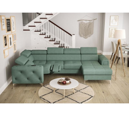 Rohová sedacia súprava ORION MAX III, relax s funkciou spania 165x320x190 cm - morská zelená, ľavá