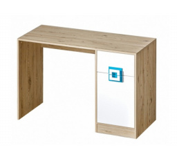 NICO - Písací stôl 10 / Farba korpusu: svetlý dub , Farba dverí: biela / svetlý dub