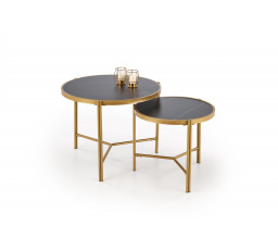 Konferenčný stolík FATIMA, efekt čierneho mramoru / zlato