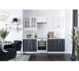 Kuchynská linka VIKTORIA 240, Biela/Tmavomodrá