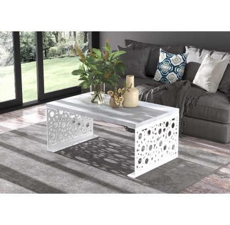 Konferenčný stolík RINA 100x60 Biela+Betón