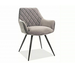 Jedálenská stolička LINEA VELVET, Sivý Bluvel 14/Čierna