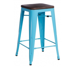 Barová stolička Paris Wood 75 cm modrá borovica orech