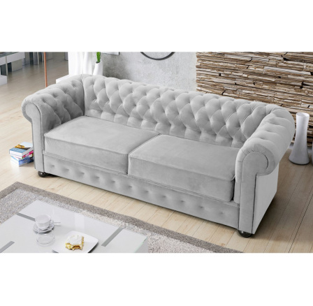 Sofa MANCHESTER III 218 cm - Pohovka bez funkcie spania, sivá