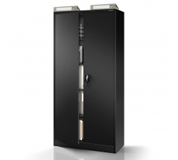 Kancelárska kovová skriňa na dokumenty JAN, 900 x 1850 x 400 mm, čierna