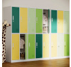 Školská skrinka BHP šedo-viacfarebná: s 10 boxmi, 1360 x 1500 x 450 mm