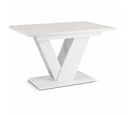 Stôl CLARK Rozkladací 120-160 cm Biely Mramor