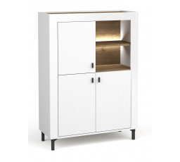 Komoda MOSSA MO5, dub whisky/biely mat