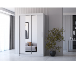 Šatní skriňa so zrkadlom NOEMI 01, Biela