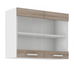 Kuchynská skrinka Dalton 80-GS-2F biela/dub sonoma truffle