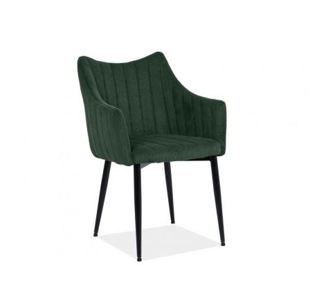 Jedálenská stolička MONTE manšestrová, Green Fjord 79/čierna matná