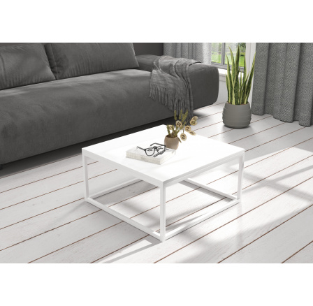 Konferenčný stolík BELTEN 65x65 Biela+Biela