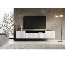 Závesná TV skrinka NOEMI Biela+Čierna