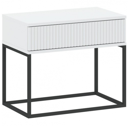 Nočný stolík 1S 60 NR2, Biela/Čierna