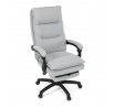 Kancelárske stoličky s podnožkou, svetlosivá látka, PC mechanizmus s aretáciou