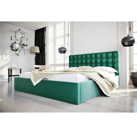 Posteľ LOFT - 160x200, Drevená, zelená