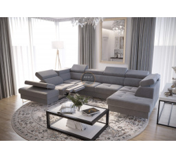 Rohová sedacia súprava GALAXY MAX II, relax s funkciou spania 215x350x170 - sivá, ľavá