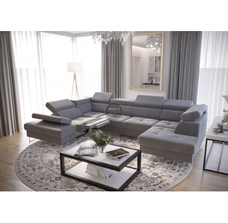 Rohová sedacia súprava GALAXY MAX II, relax s funkciou spania 215x350x170 - sivá, ľavá Rohová sedacia súprava GALAXY MAX II, relax s funkciou spania 215x350x170 - sivá, ľavá
