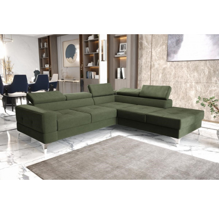 Rohová sedacia súprava TOSCANIA II priemer 30x250 - pravá, olivová