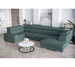 Rohová sedacia súprava ROYAL MAX I 210x375x185 - morská zelená, ľavá