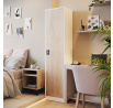 Kovová skriňa policová Eco Design ALEX, 450 x 1850 x 400 mm, Biela/ dub sonoma