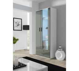 Šatní skriňa SOHO S6 2D2S, biela/sivá