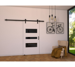 Posuvné dvere LOFT C80, biela/čierna