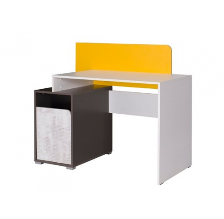 Stôl Bruno biely/grafitový/enigma/žltý