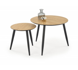 Konferenčný stôl MENTONA sada, zlatý dub/čierna