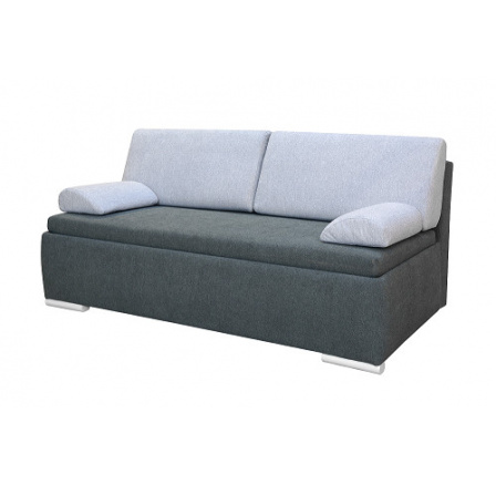 GULIVER LUX - korpus rozkladacej pohovky z látky, matrac DARK GRAY SS22/ zadné vankúše, podrúčky LIGHT GRAY SS18, nohy biele DS kolekcia "FN" (K250)
