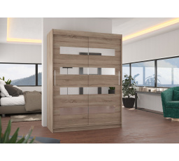 Posuvná skriňa so zrkadlom BALTIC 150 Truffle+Truffle