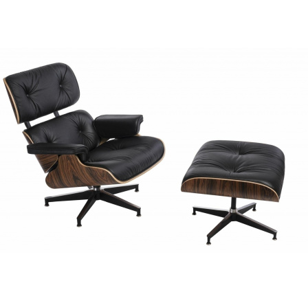 Kreslo Vip s podnožkou čierne/rosewood/štandardná základňa Kreslo Vip s podnožkou čierne/rosewood/štandardná základňa