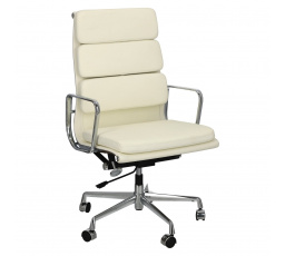 Kancelárska stolička CH2191T biela koža chróm
