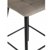 Stolička barová, cappuccino látka, štvornohá kovová podnož, čierny mat