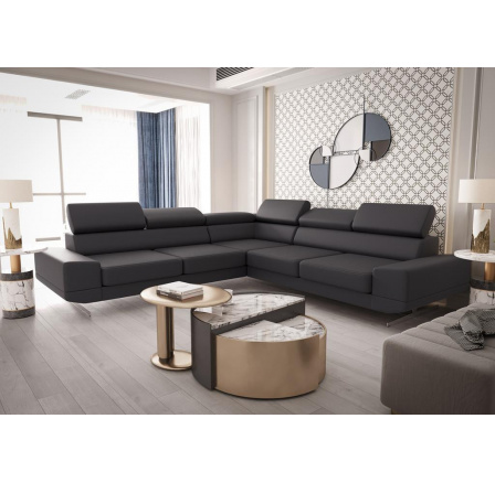 Rohová sedacia súprava MILANO MAX 270x270 cm prírodná koža - čierna koža