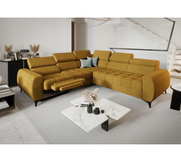 Rohová sedacia súprava PORTO II, relax 255X258 cm - žltá, ľavá