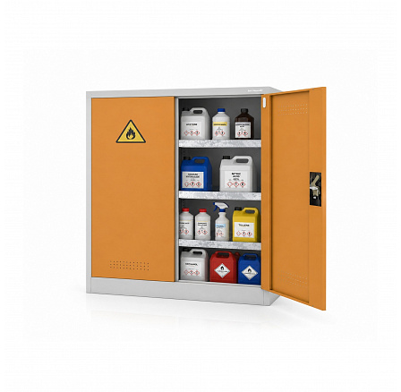 Chemická skriňa na chemikálie BHPX nízka šedo-žltá: IRENE, 1000 x 1040 x 400 mm Chemická skriňa na chemikálie BHPX nízka šedo-žltá: IRENE, 1000 x 1040 x 400 mm
